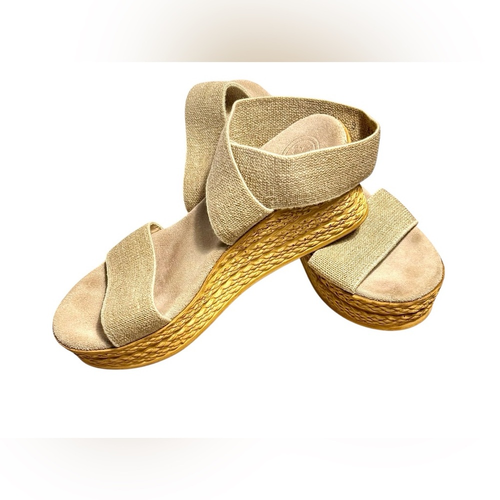CHARLESTON SHOE CO. Beige Wedge Sandals - Picture 10 of 11